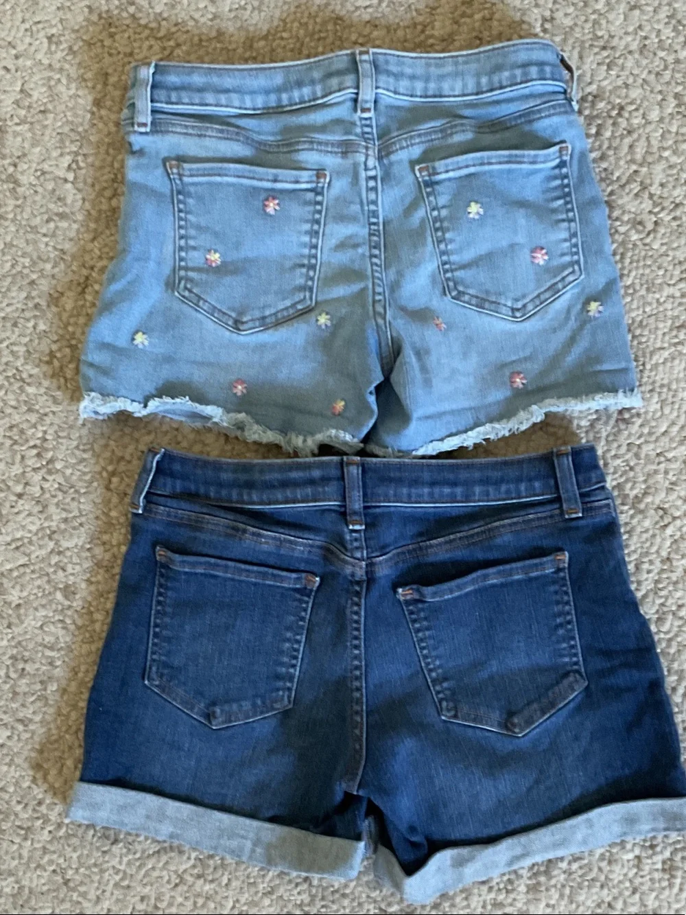 GAP Light Blue Embroidered & Dark Blue Denim Short Duo